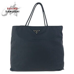 Prada Tessuto triangular logo plate black Nylon tote shoulder bag